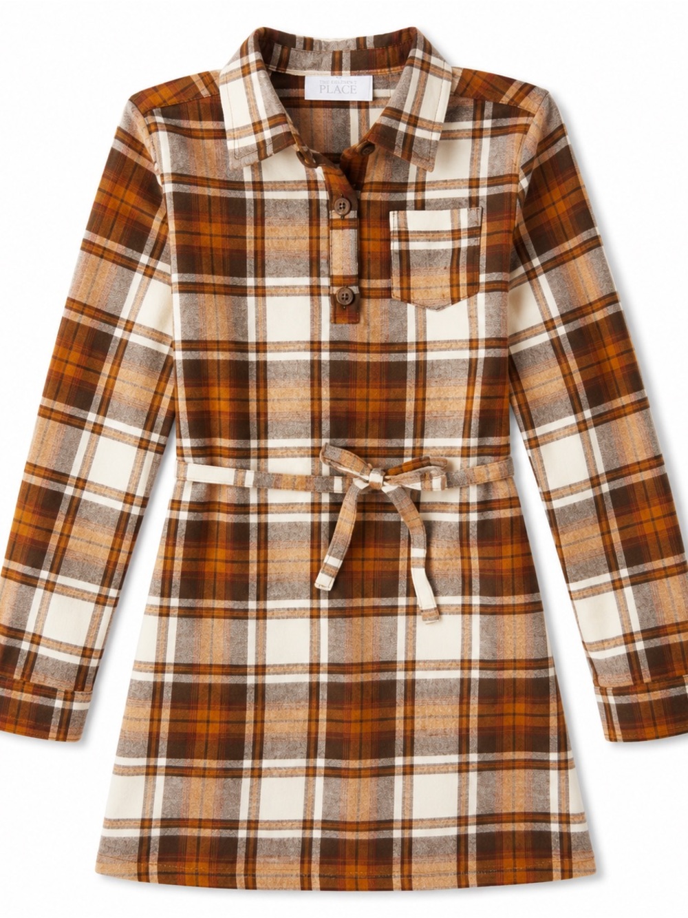 The Children’s Place Girls Harvest Plaid Shirt Dress Size 7/8